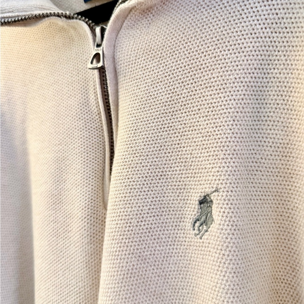 Polo by Ralph Lauren Off-White Zip-Up Sweater